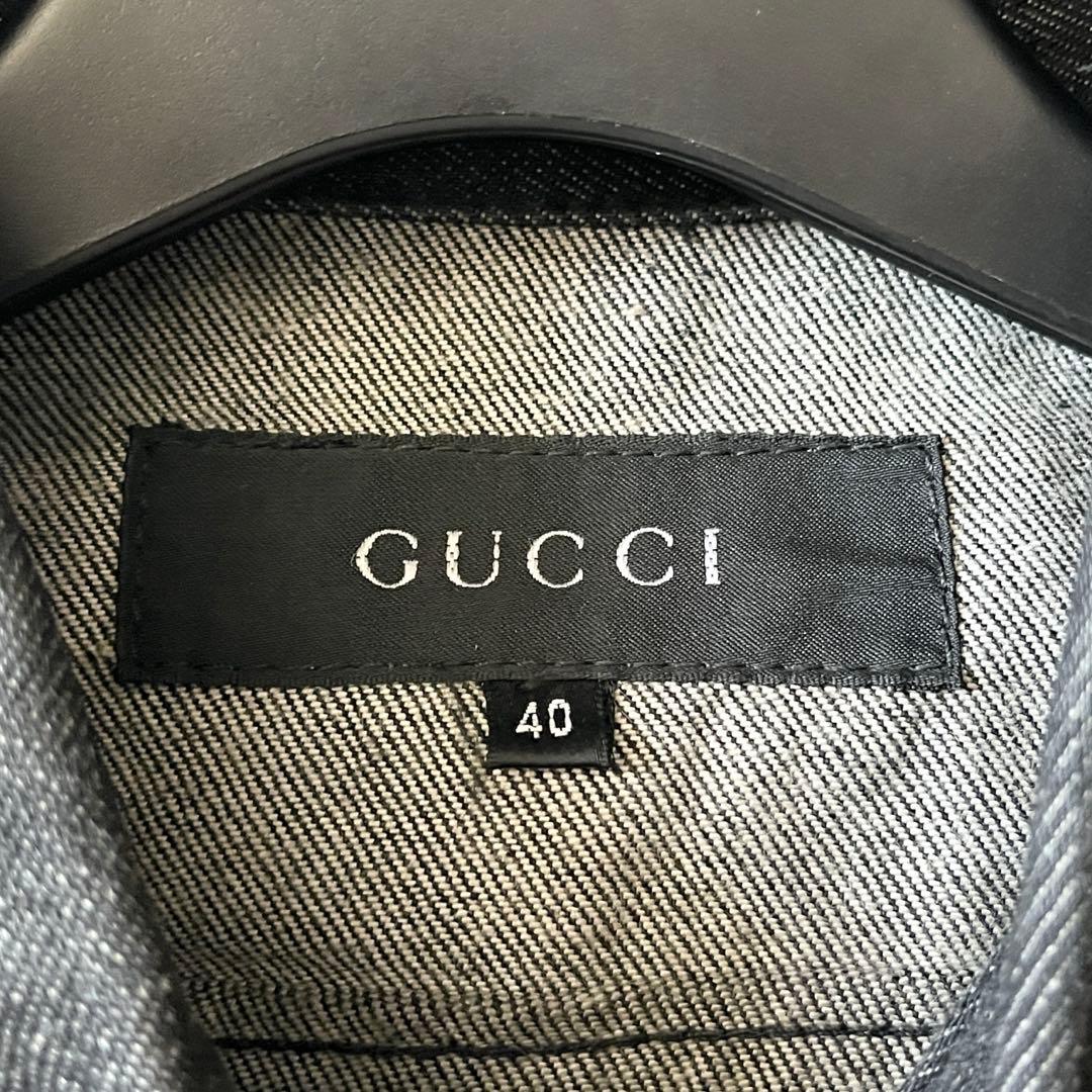 【美品✨】GUCCI　ブラックデニムジャケット　トムフォード期　シェリーライン