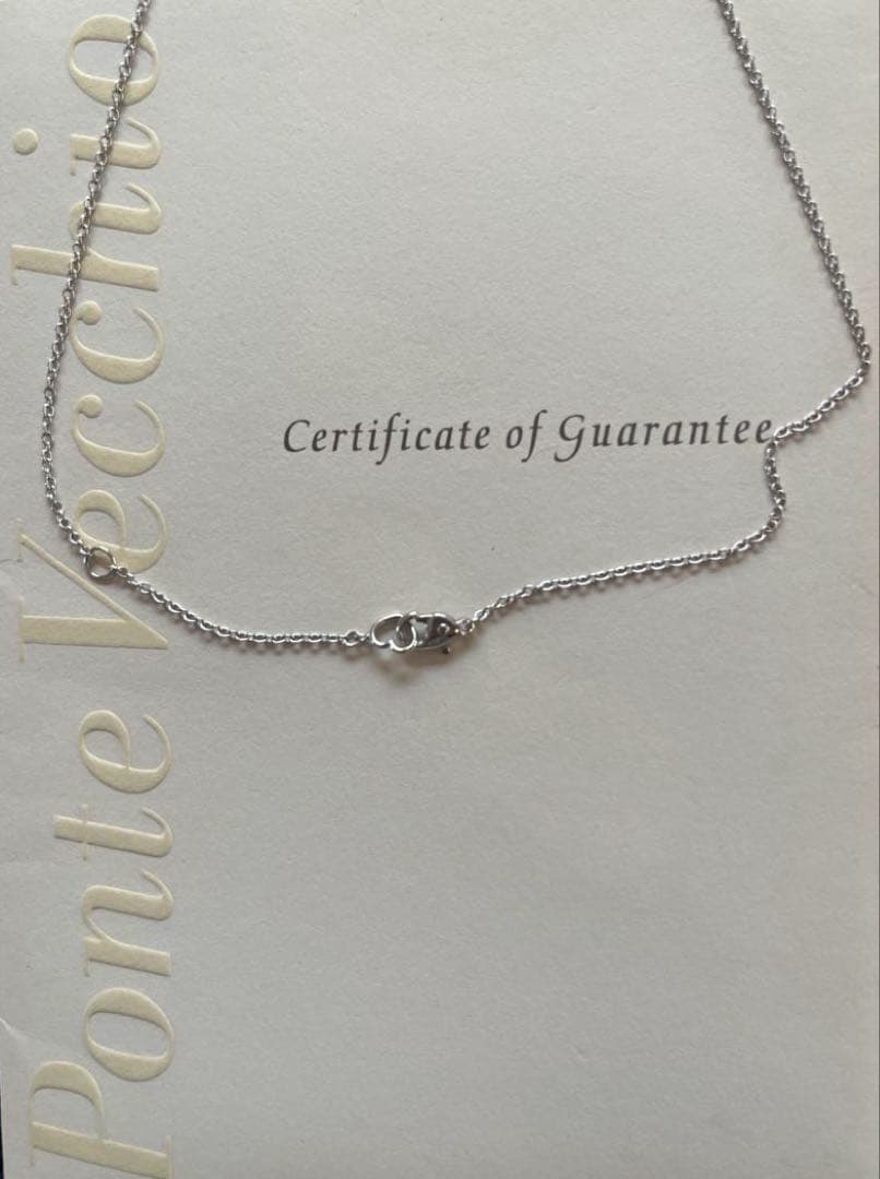 ポンテベッキオ ダイヤモンドハートネックレス K18WG 保証書付き