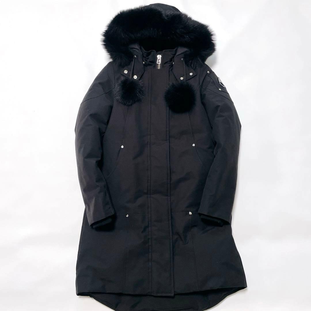 極美品✨ムースナックルズ ダウンジャケット ダウンコート ファー　黒　ブラック