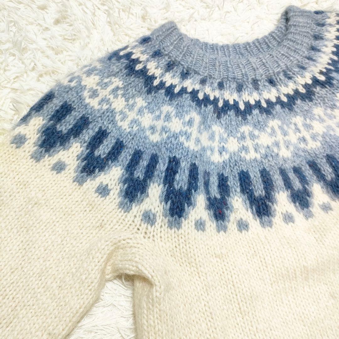 シェットランド　セーター　ノルディック柄　肉厚ピュアウール100%　XL〜XXL