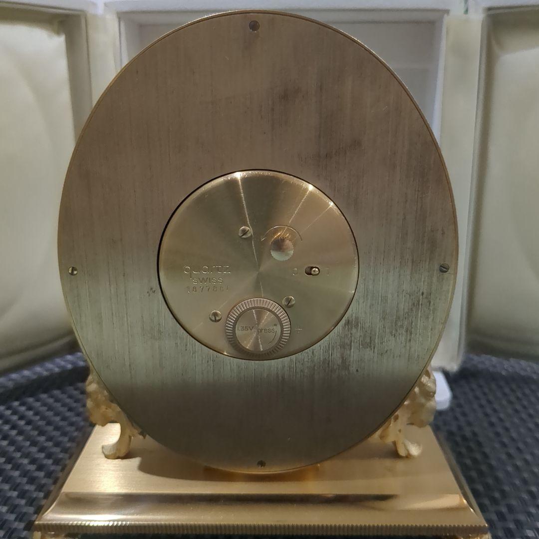 金色のオーバル型置時計インホフ水晶置時計