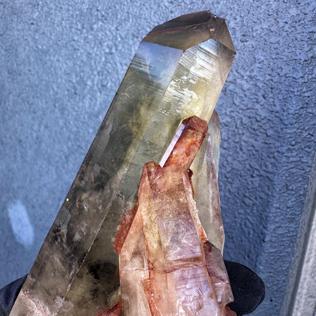 高透明度❗️浄化ファントム☆魔除スモーキーシトリン水晶 クラスター天然石A1453