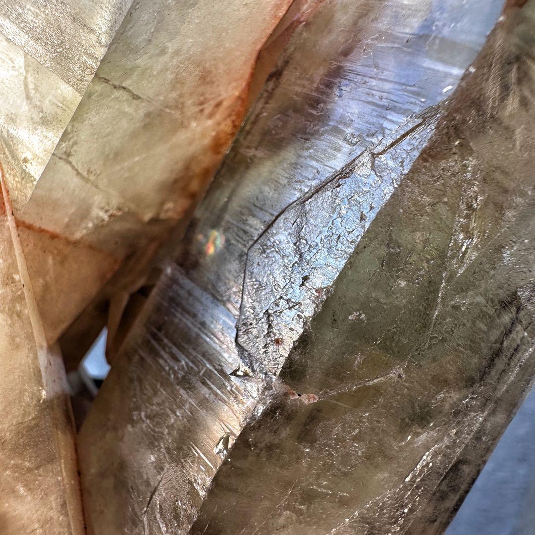 高透明度❗️浄化ファントム☆魔除スモーキーシトリン水晶 クラスター天然石A1453