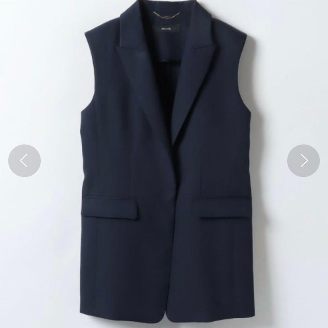 Mina様　アルアバイル ダブルオックスミドルジレ テーラード ベスト ネイビー