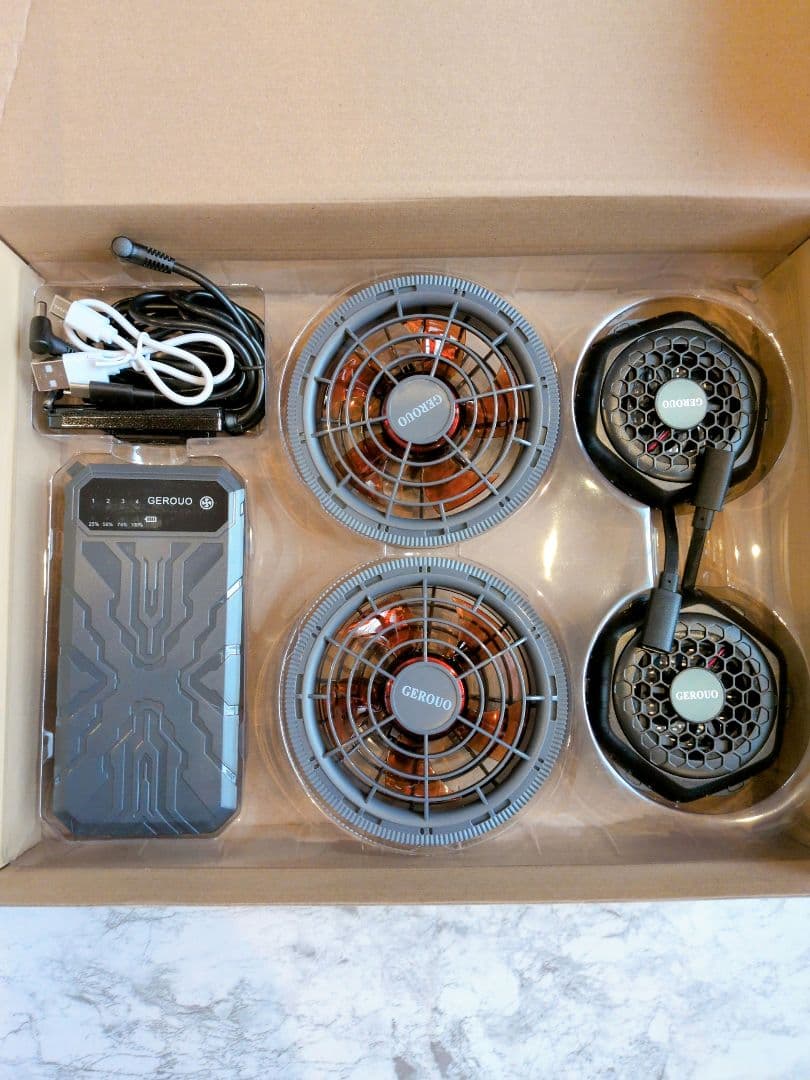 長袖 空調冷却服 ファン付き作業服 強弱モードマルチポケット