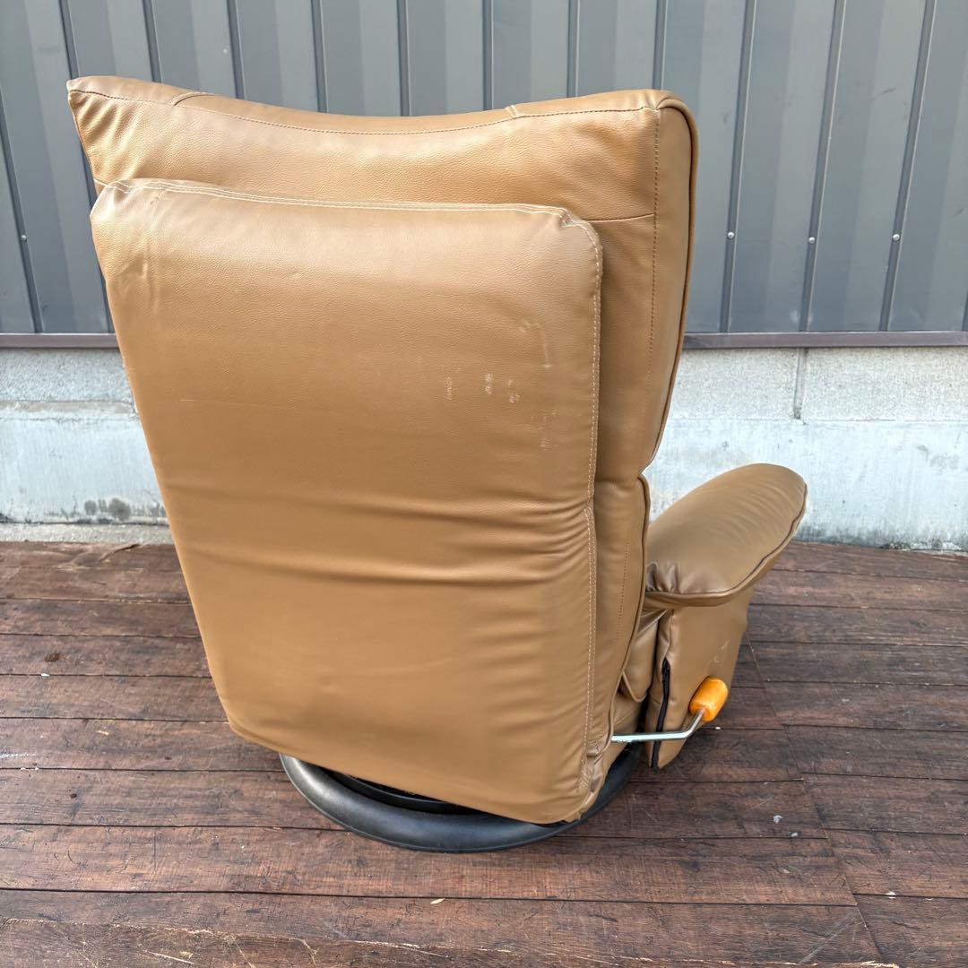 リクライニング座椅子 リラックスチェア アームチェア 大型 ハイバック 回転式