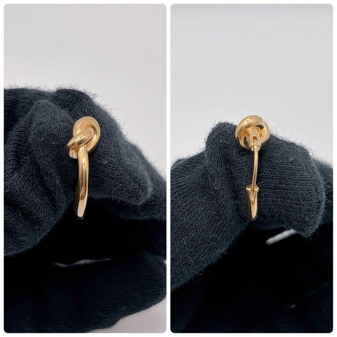 ほぼ未使用 CELINE セリーヌ ノットスモール フープピアス ゴールド 片耳