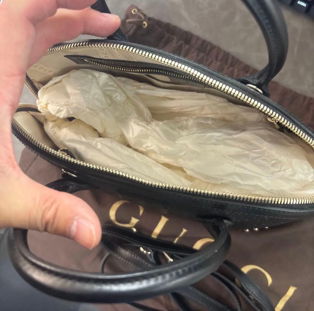 GUCCI グッチ ハンドバッグ レザー 黒