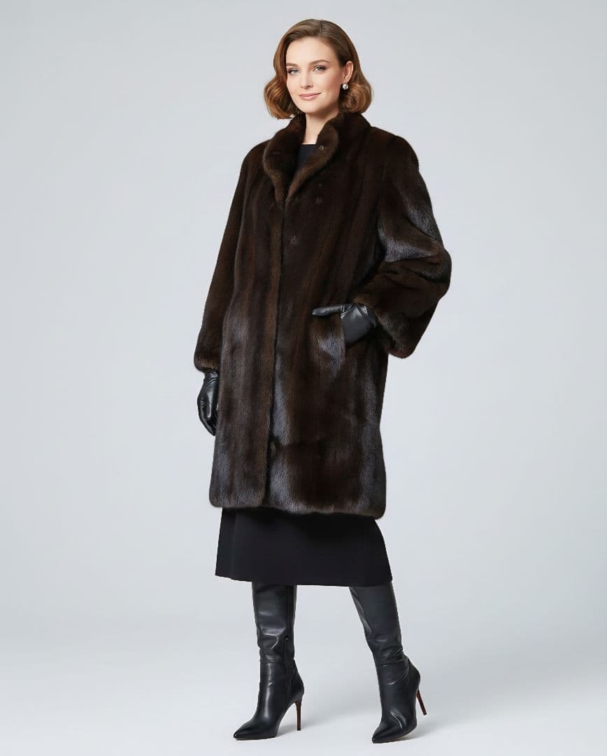 ほぼ未使用 カステルバジャック 岐阜毛被 日本製 高品質 ミンクコート 毛皮