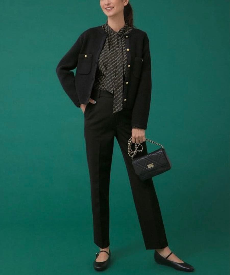 大きいサイズ 23区 コットンリリーニットジャケット(自由区ICBクミキョク)