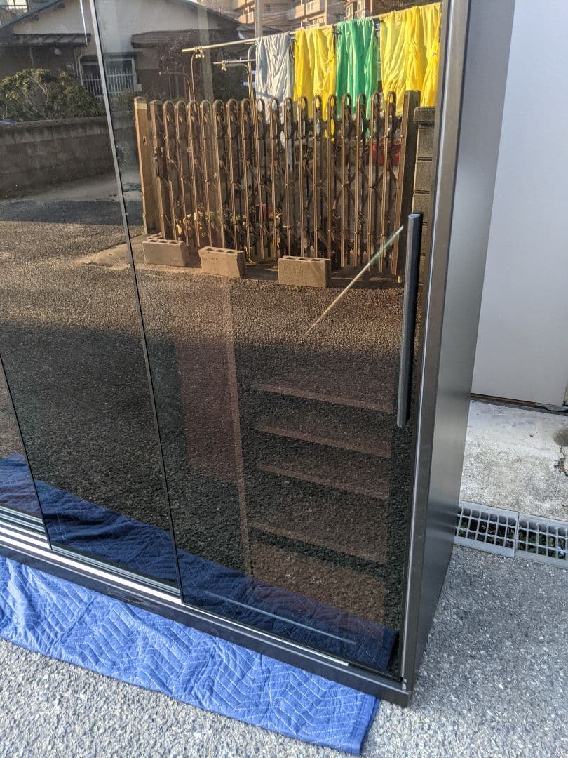 大塚家具ワードローブ「RENNELL レンネル」幅182cm ガラス扉 引き戸