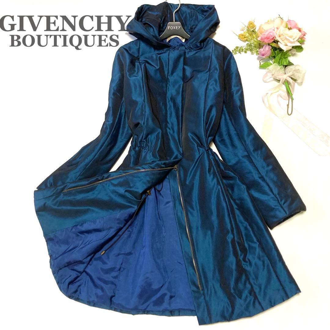 GIVENCHY ジバンシー ドローコード 中綿 フーデッドコート 42 ブルー