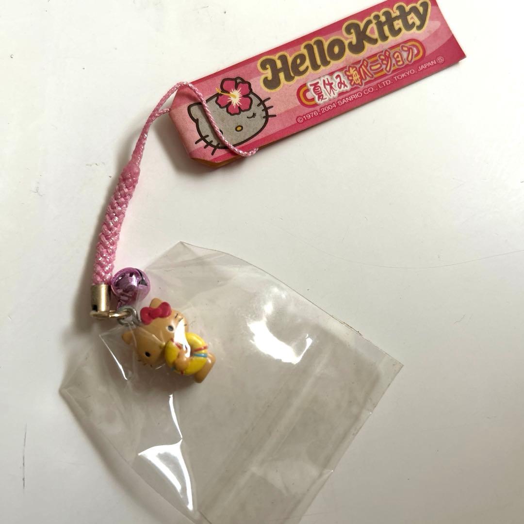 レア！ハローキティ 根付け　ストラップ　夏休み海バージョン　日焼けキティ