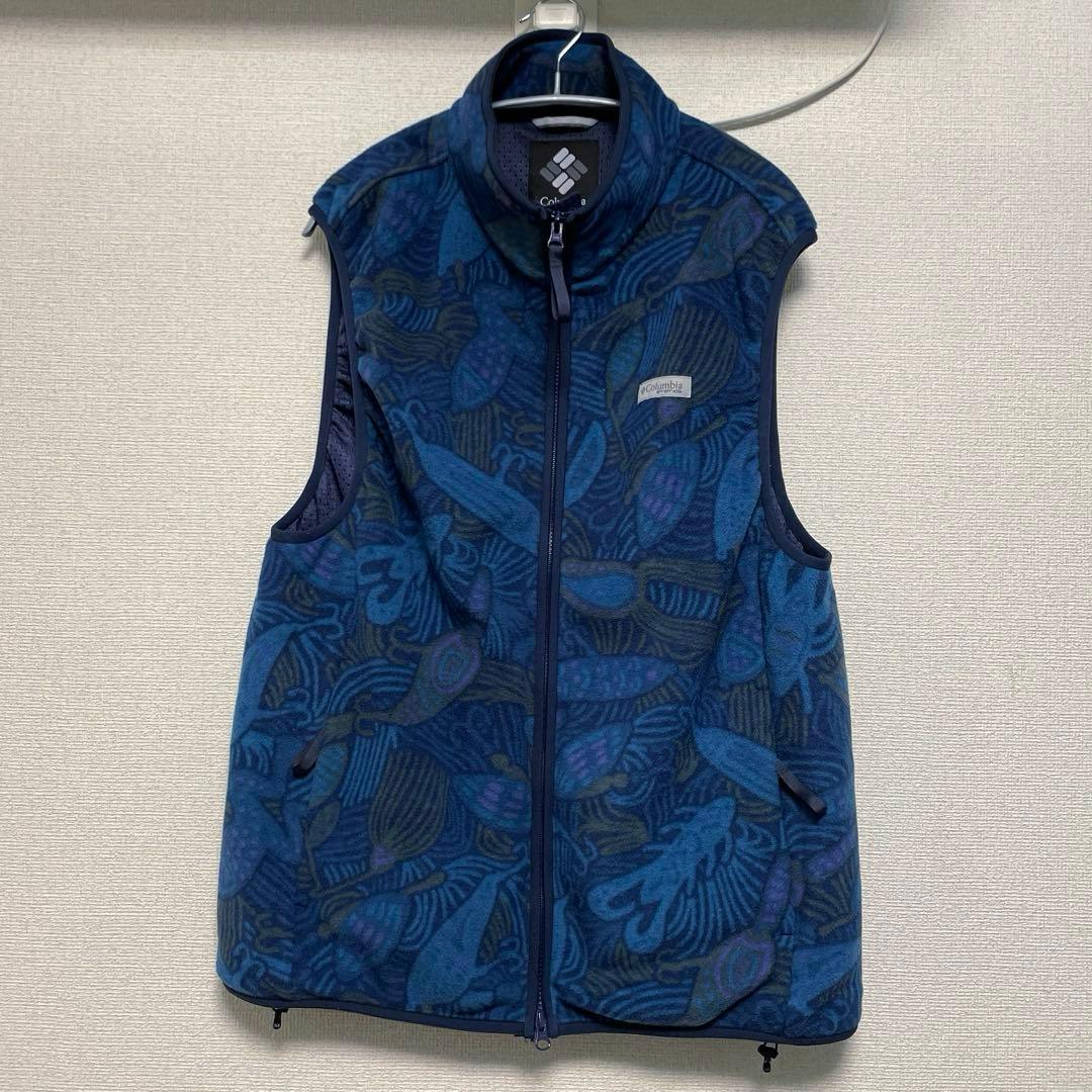 ビームス コロンビア PFG 別注 コラボ フリースベスト ルアー柄