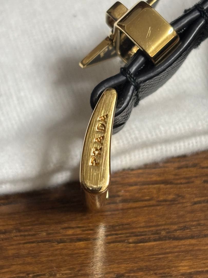 PRADA プラダ ベルト サフィアーノ レザー レディース 70cm ブラック