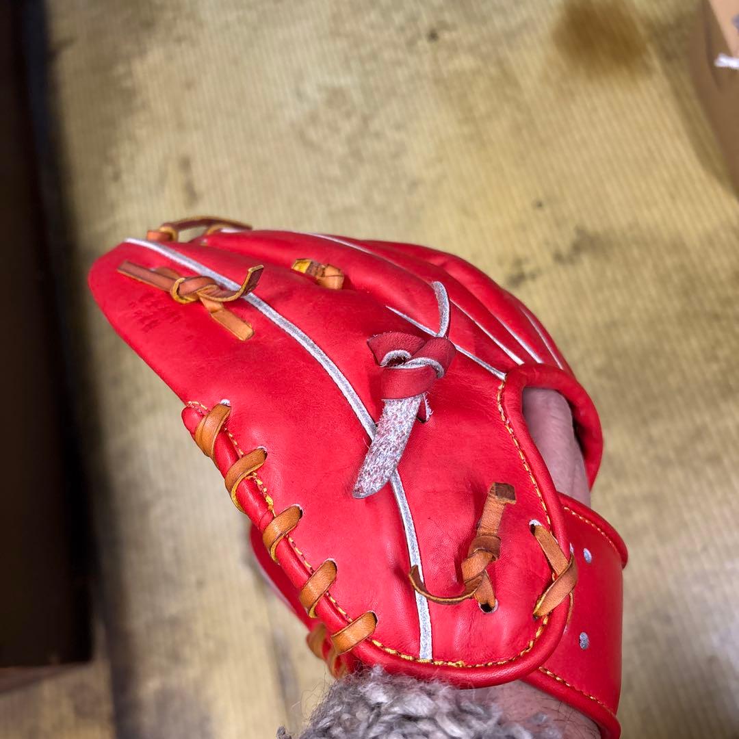 新品未使用玉澤野球赤軟式グローブ国産品軟式右利き用 レザー製