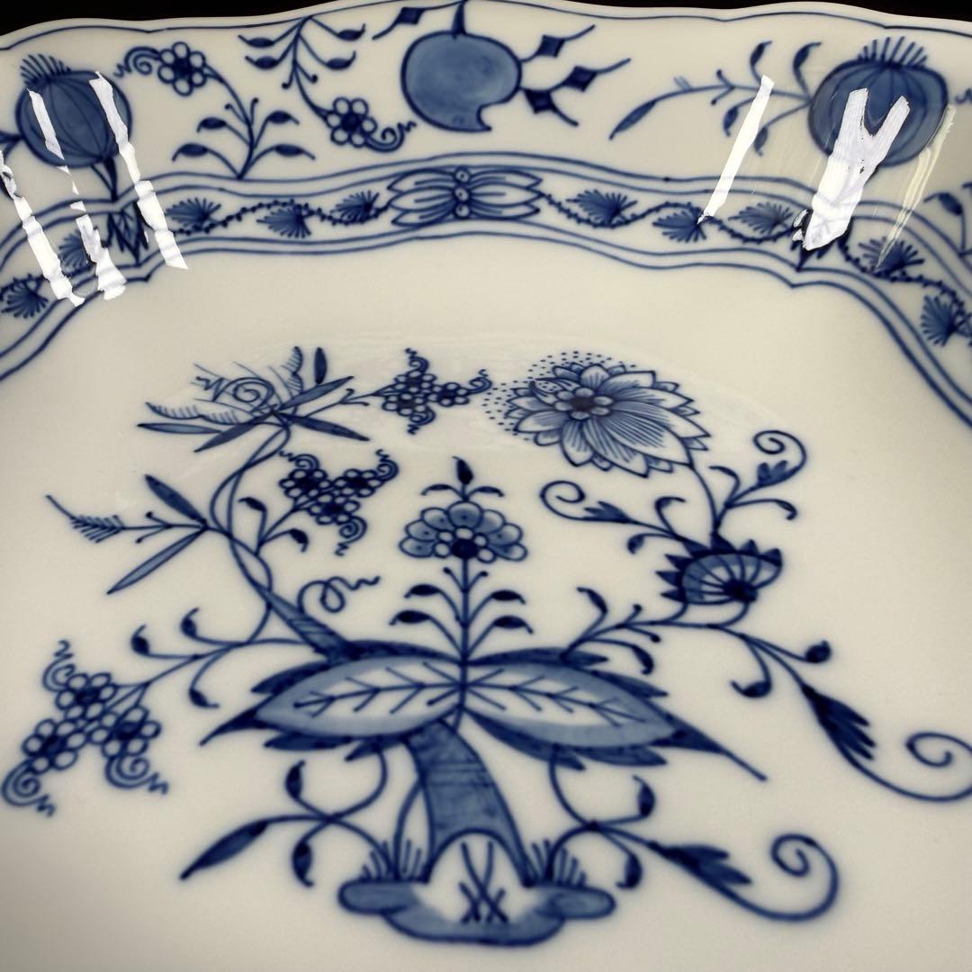 新品 マイセン ブルーオニオン スクエアボウル深皿(23cm)1枚、1級品