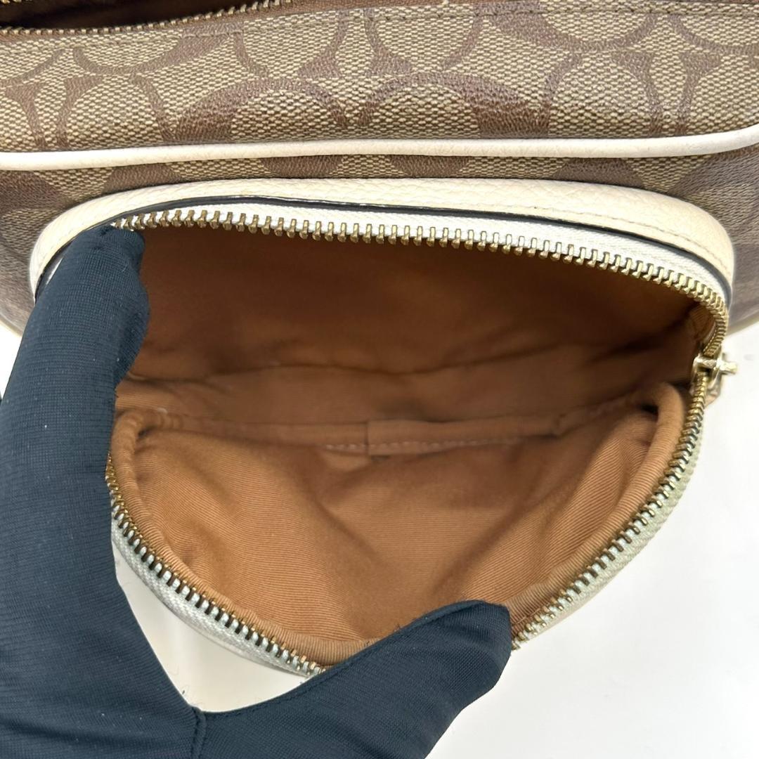 COACH コーチ シグネチャー ボディバッグ ウエストポーチ ゴールド金具