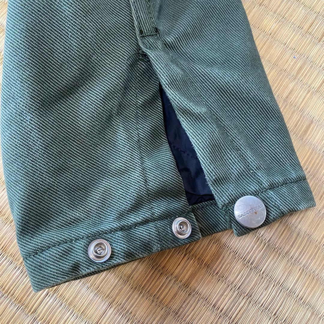 ササフラス カバーオール L グリーン 裏地付