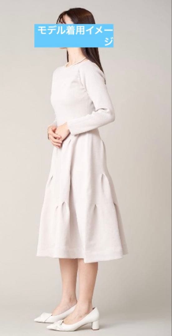 CELFORD アイボリー 長袖ひざ丈ワンピース36