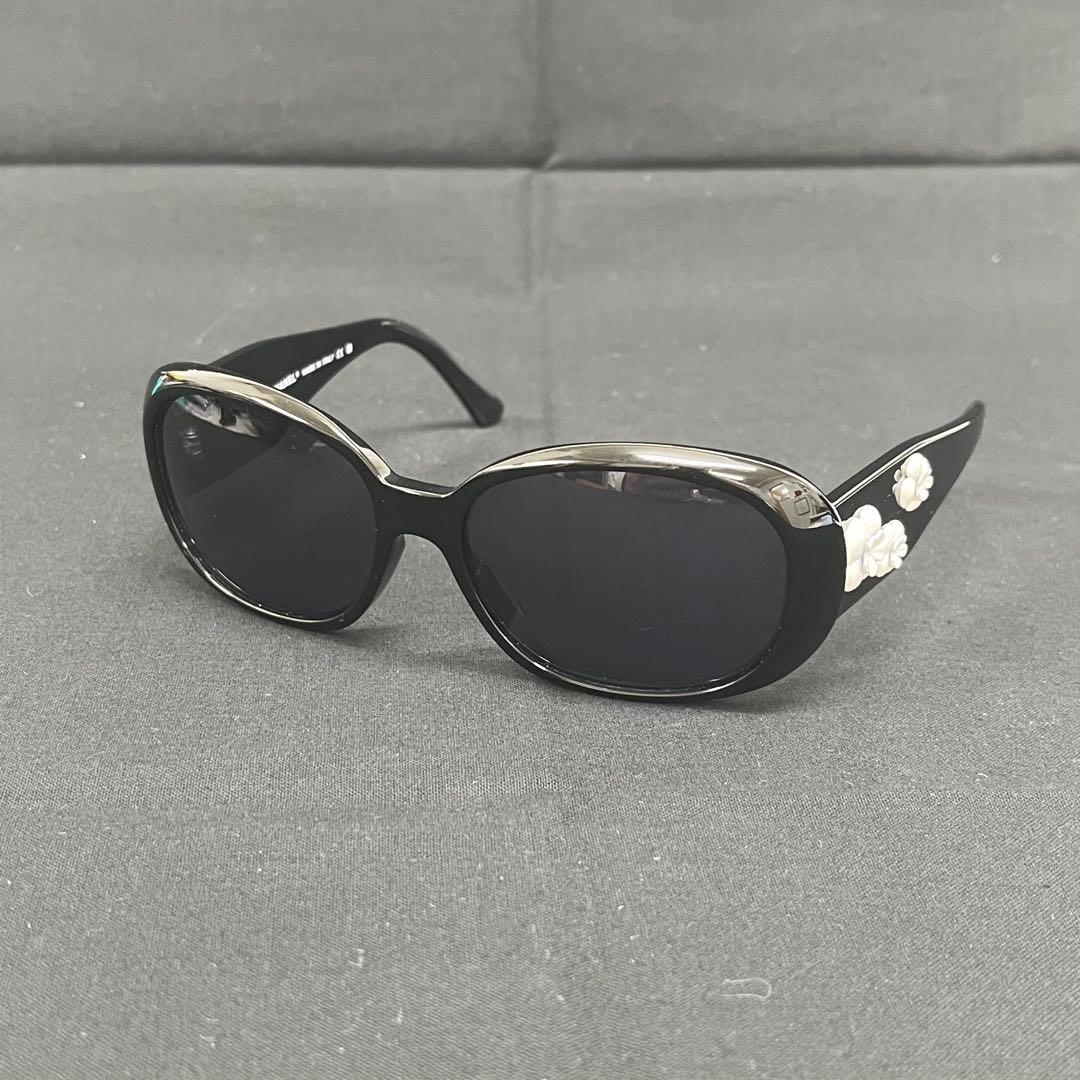 【T】売り尽くし✨CHANEL サングラス 5113 度なし ブラック カメリア