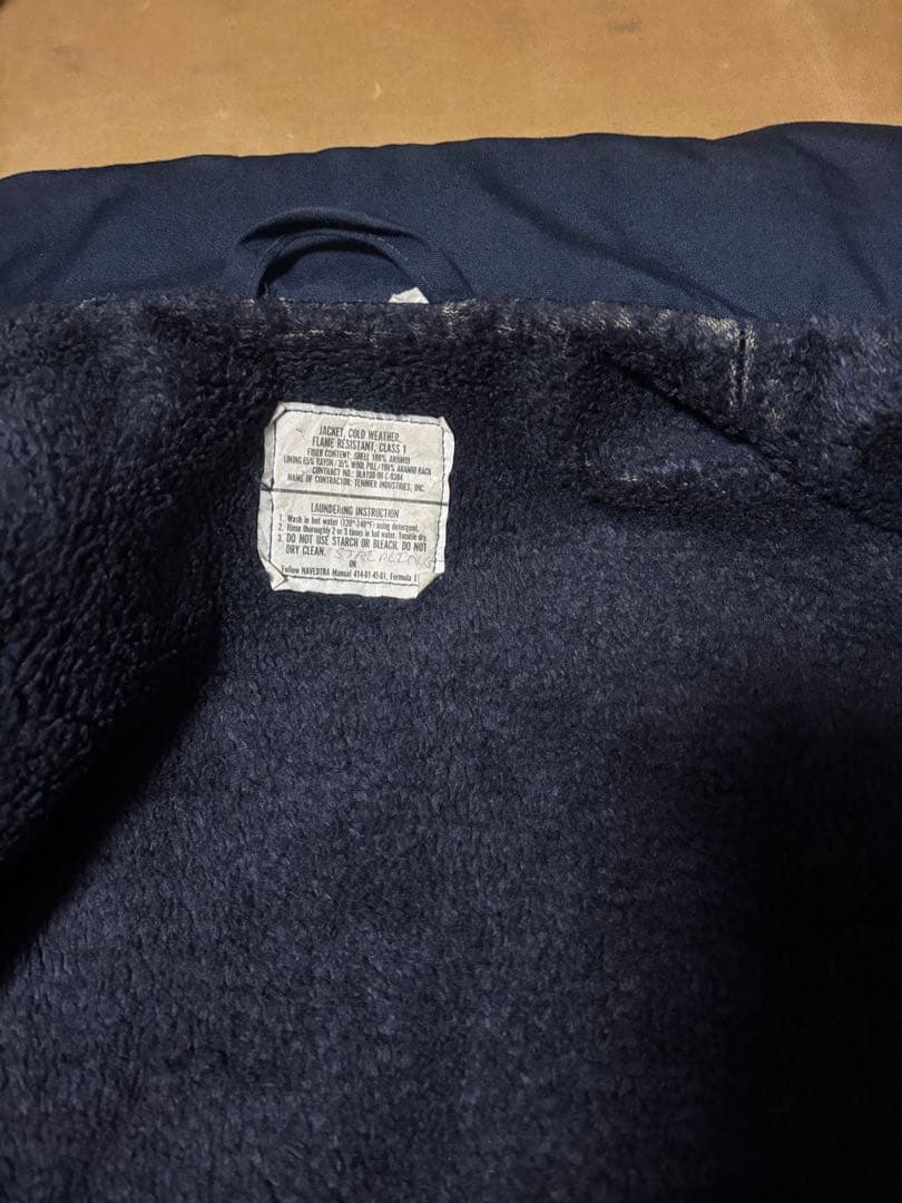 ステンシル入　米軍実物 90s アラミド　デッキジャケット　ビッグサイズ　a-2