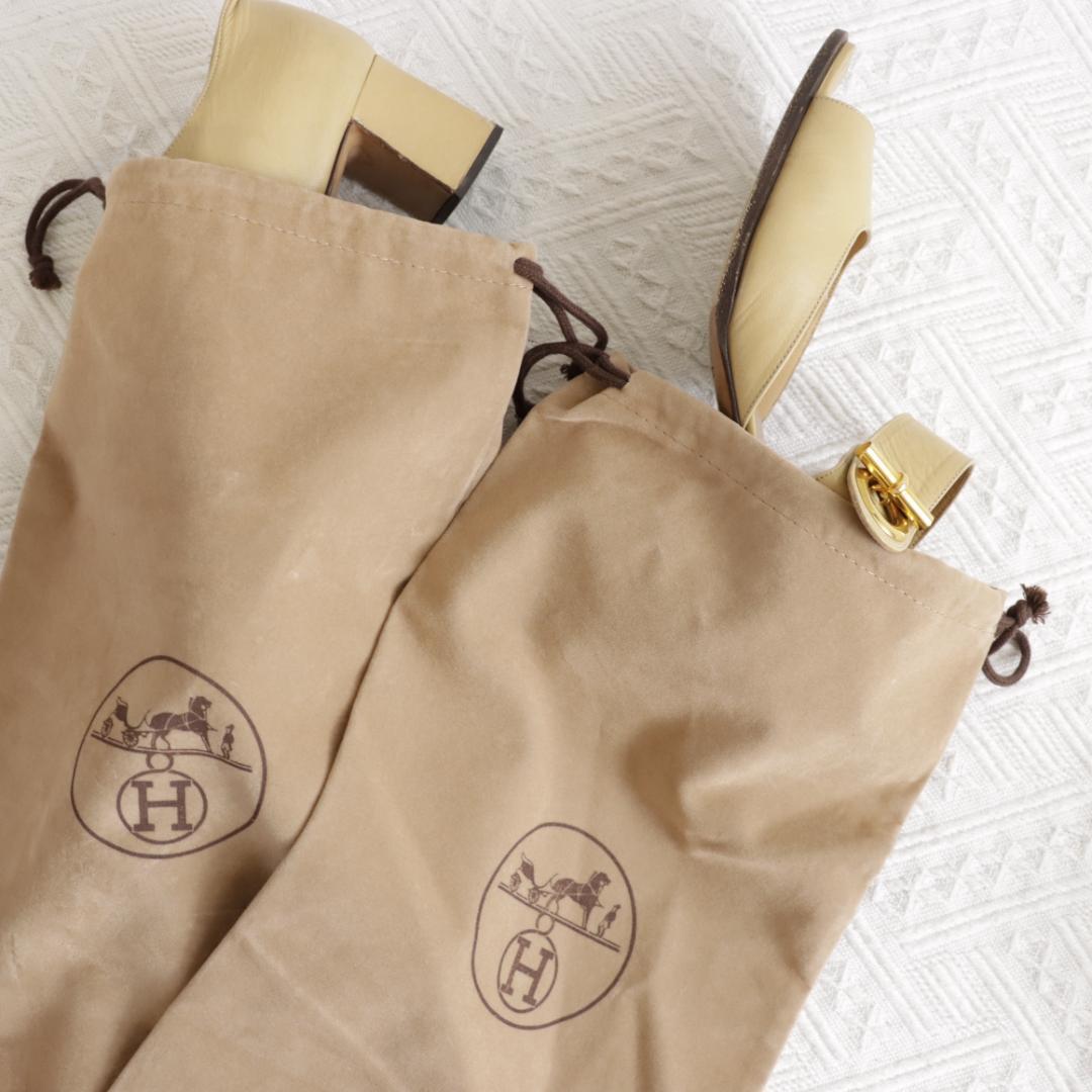 レア！Hermes　エルメス　ミュール　サンダル　レザー　ゴールド