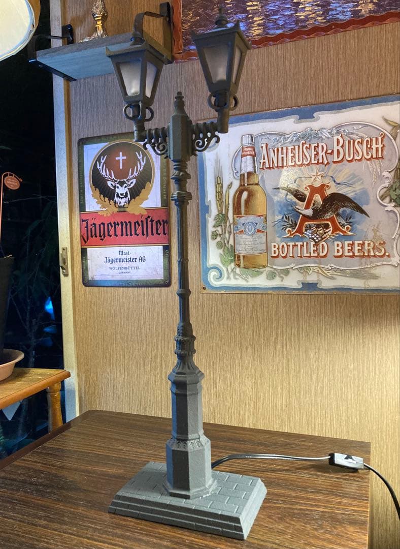 ガス灯 アンティーク ランプ 西洋 街灯 昭和レトロ 置物 オブジェ 外灯 模型