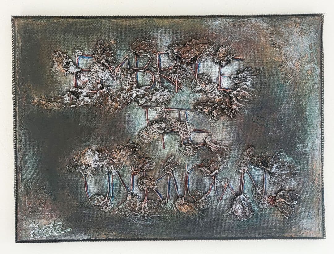 見えない境界 - 抽象画 24×33㎝ キャンバス F4号 原画1点のみ モダン