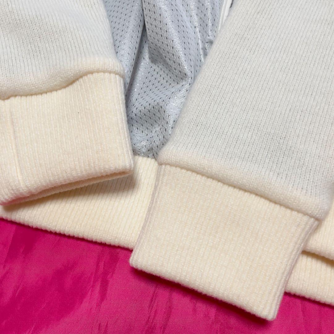 極美品　パーリーゲイツ　ドライバーズニット　ニットジャケット　裏地付　防風　白