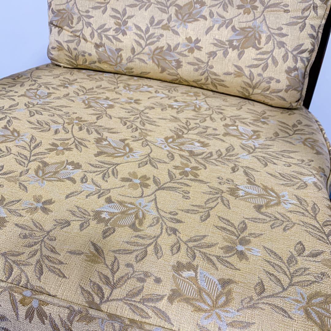 【美品】karimoku カリモク 1人掛けソファー 花柄 レトロ 高級家具