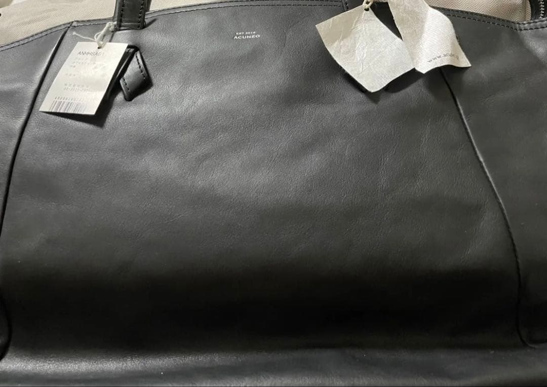 ACUNEOレザー ボストンバッグ ブラック