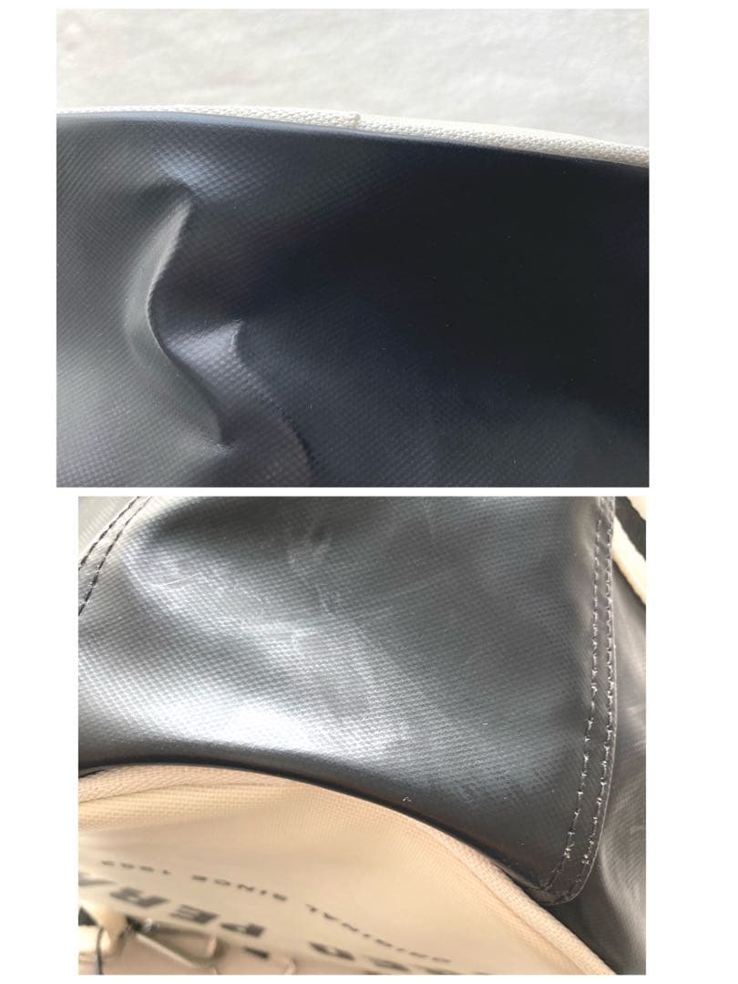 かんぺフレッドペリー　2way ドラム・ボストンバッグ　ブラック×ホワイト