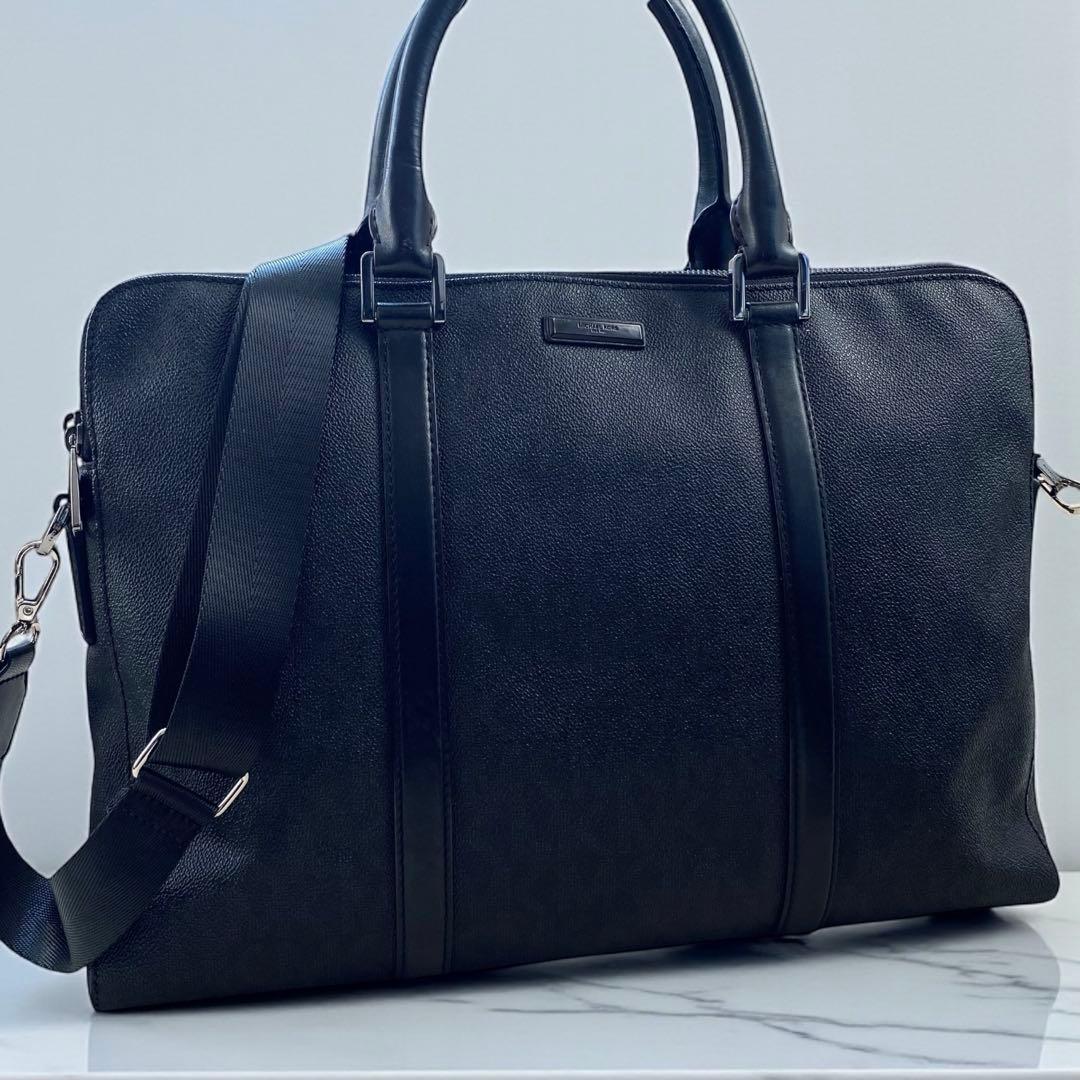 マイケルコース【美品】ペブルドレザー 2way ブリーフケース ショルダーバッグ