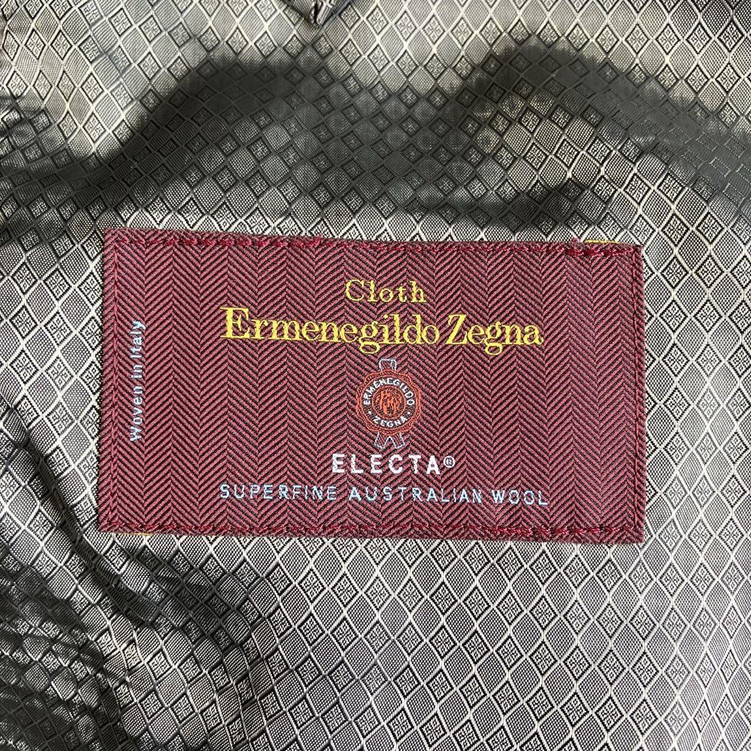 ◎極美品 銀座グローバルスタイル×ゼニア 高級生地 人気 ネイビー+チェック柄1