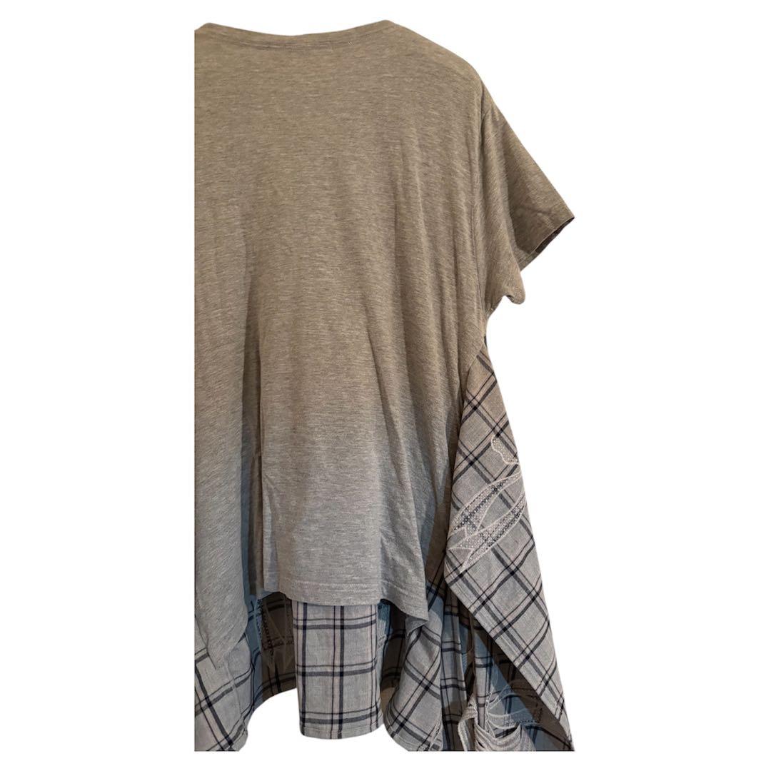 ミキオサカベ　mikiosakabe グレー　半袖ミニワンピース