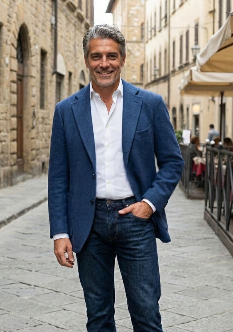 ベルベスト メンズテーラードジャケット ネイビー 46 ロゴ刻印ボタン