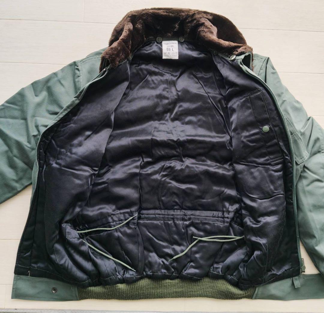 90s　フランス空軍　実物　未使用　フライトジャケット　88L　襟ボア付き