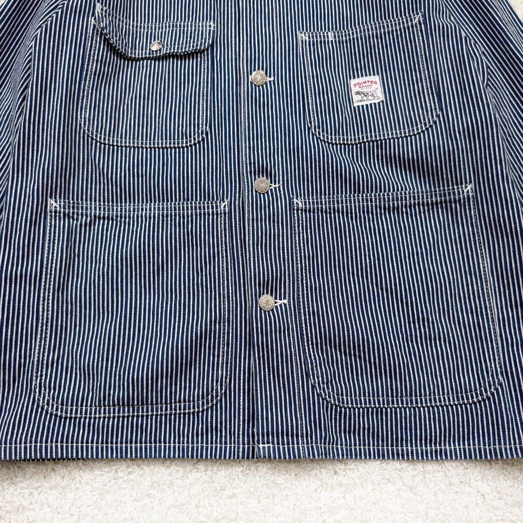 POINTER デニム カバーオール 90s USA製 ヒッコリーストライプ M