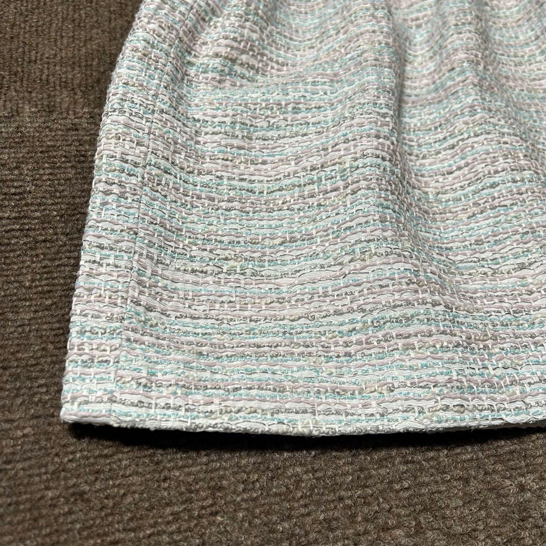 極美品✨ルネ Rene TISSUE フロントジップ ツイード　ワンピース 38