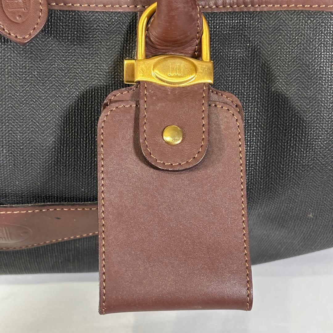 ダンヒル dunhill ボストンバッグ 旅行カバン 南京錠 大容量 ブラウン