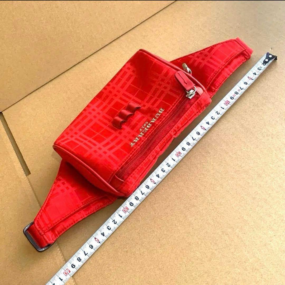 BURBERRY GOLF レッド チェック柄 ウエストポーチ ゴルフグッズ