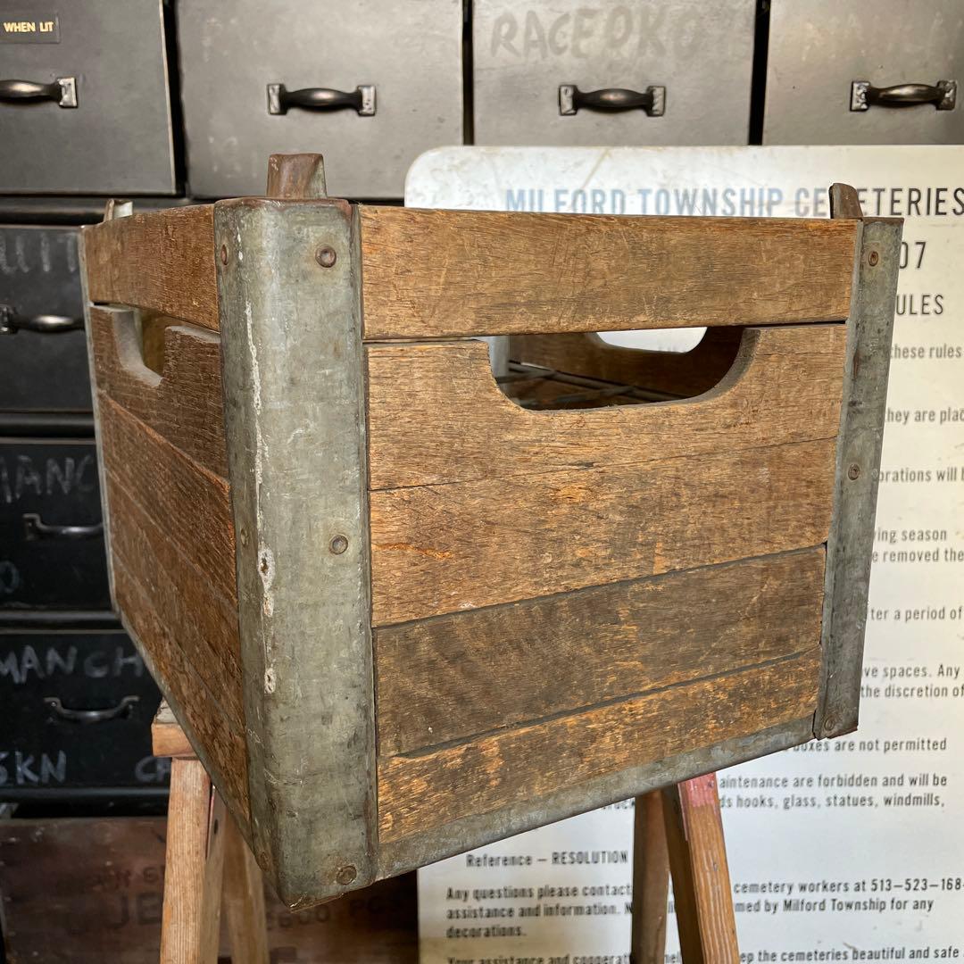 ヴィンテージ アイアンウッドボックス 木箱 ミルククレート wooden box