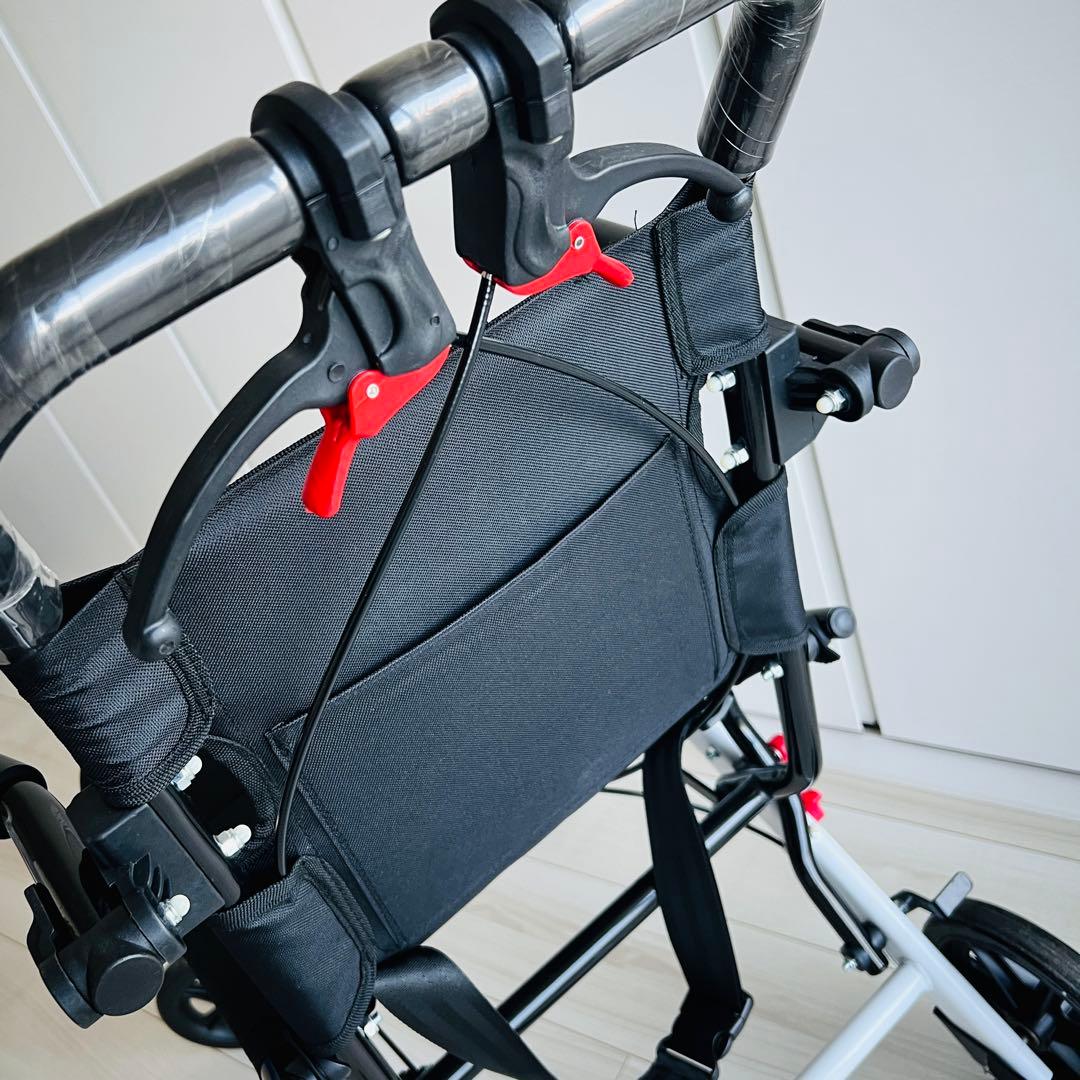 【良品】　介助式　車椅子（杖・説明書付き）／軽量