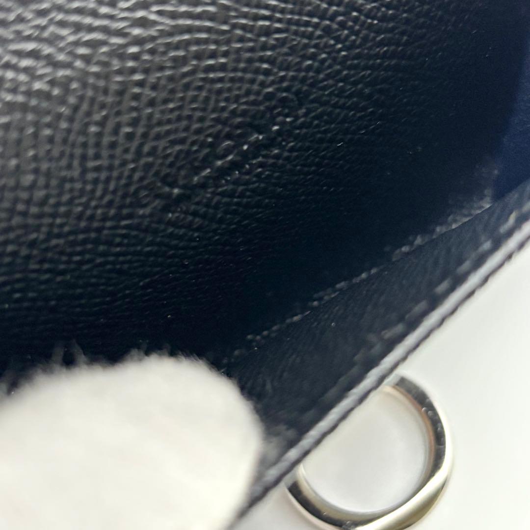 未使用級✨ブルガリ 名刺入れ カードケース ロゴクリップ グレインレザー 黒