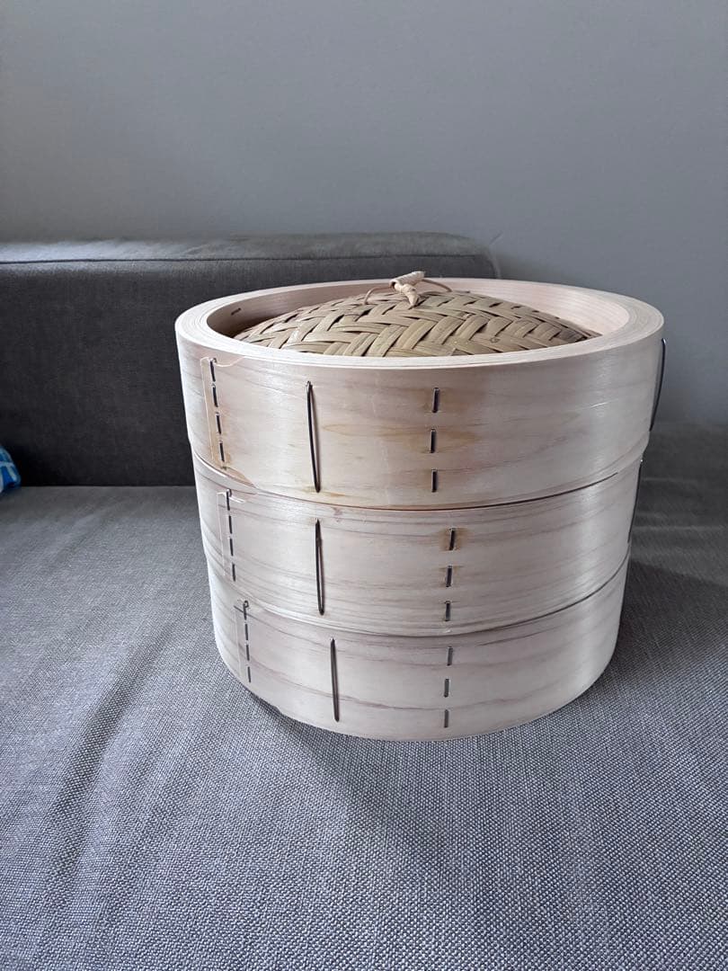 希少な国産檜中華蒸籠　せいろ　印なし 日本製30cm 2段＋蓋　ひのき　桧