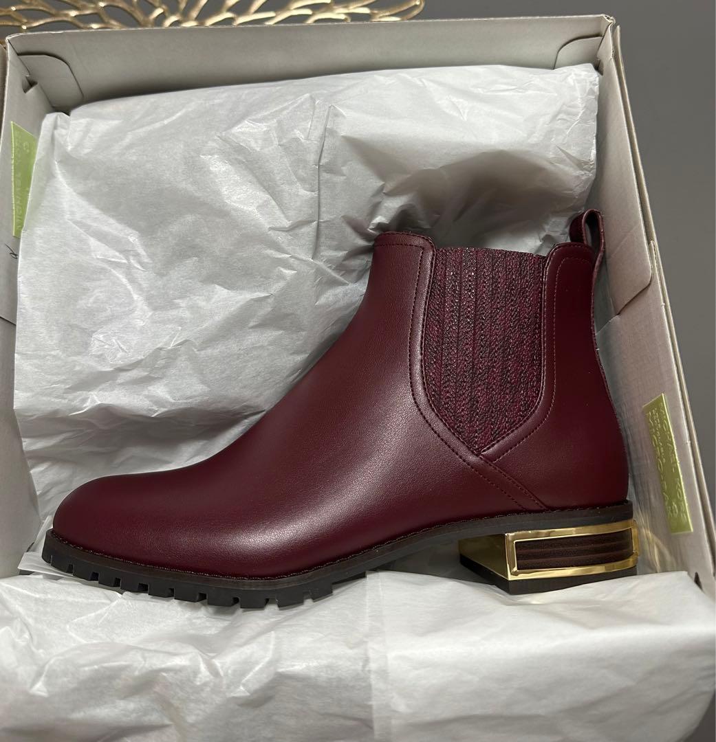 新品・箱付き　ALICIA フラット ブーティ メルロー