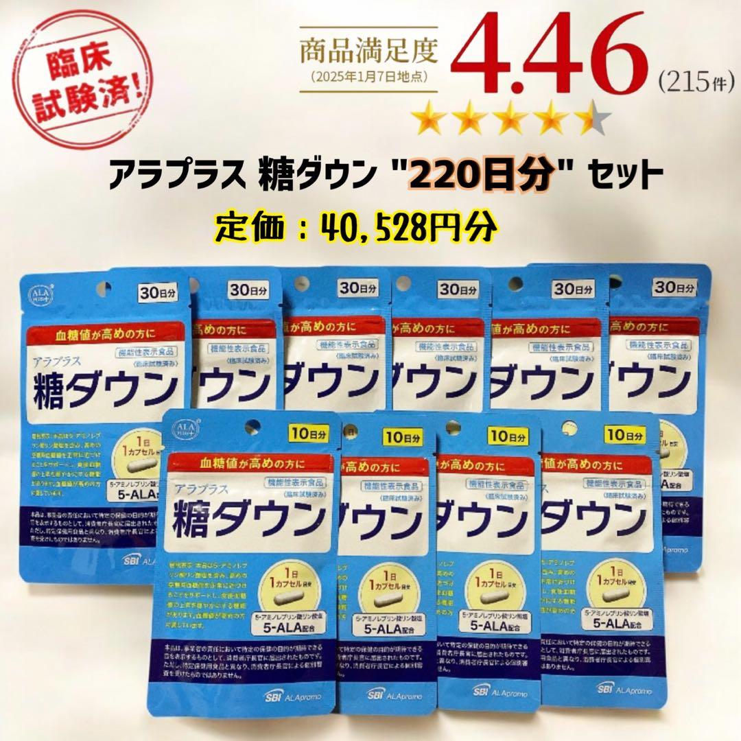 アラプラス 糖ダウン 220日分セット