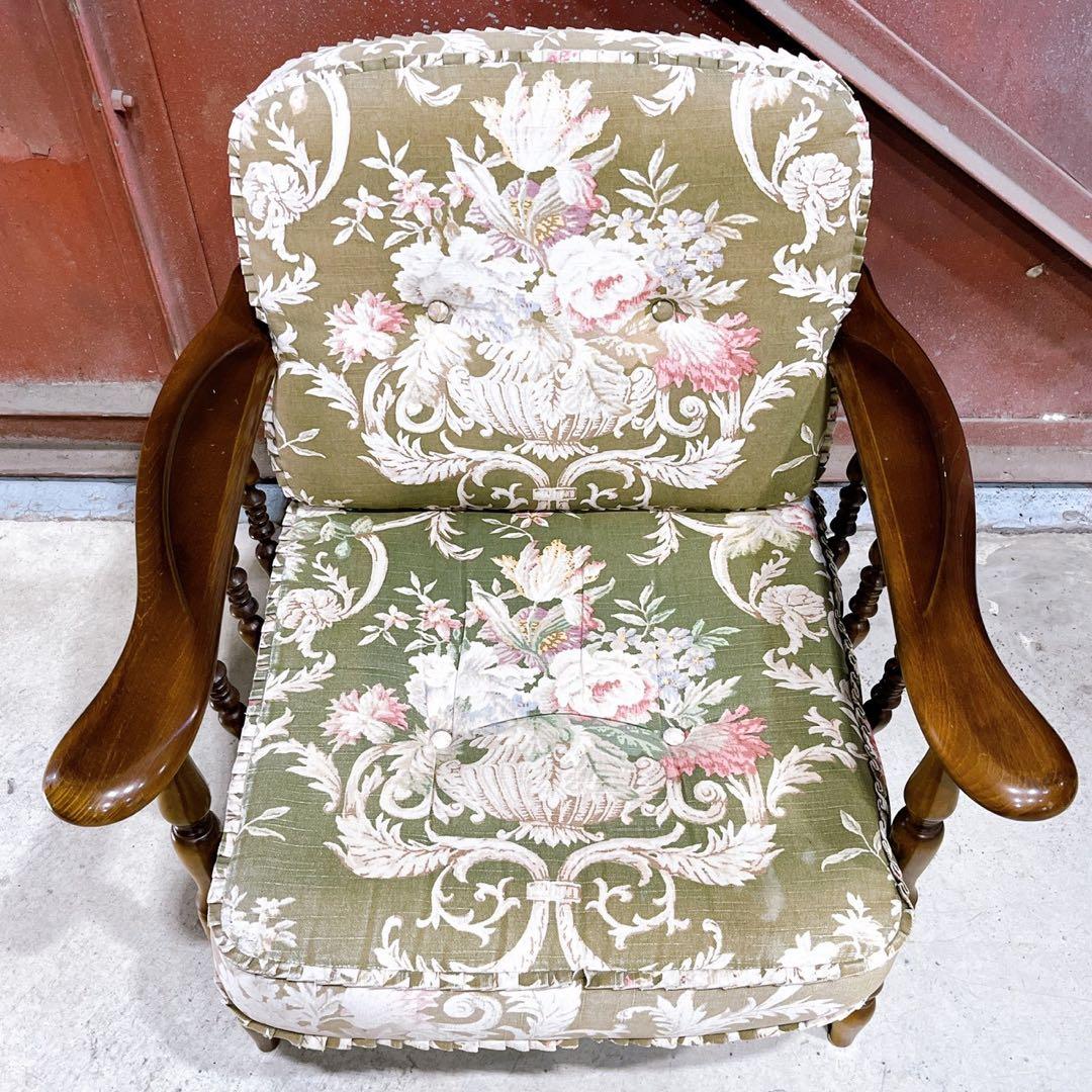 【稀少】karimokuカリモク アームチェア コロニアル フリージアグリーン①