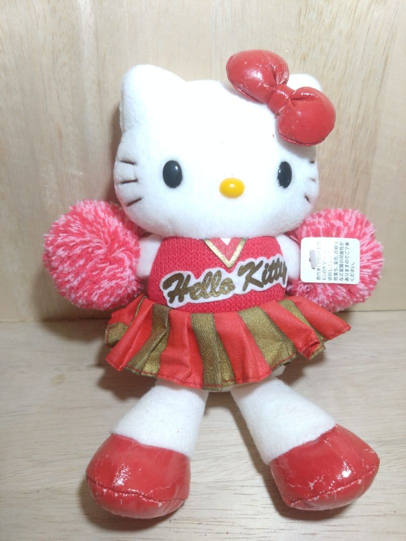 激レア☆足長キティ☆おすわりチアガールコスチュームぬいぐるみ2点　2003年